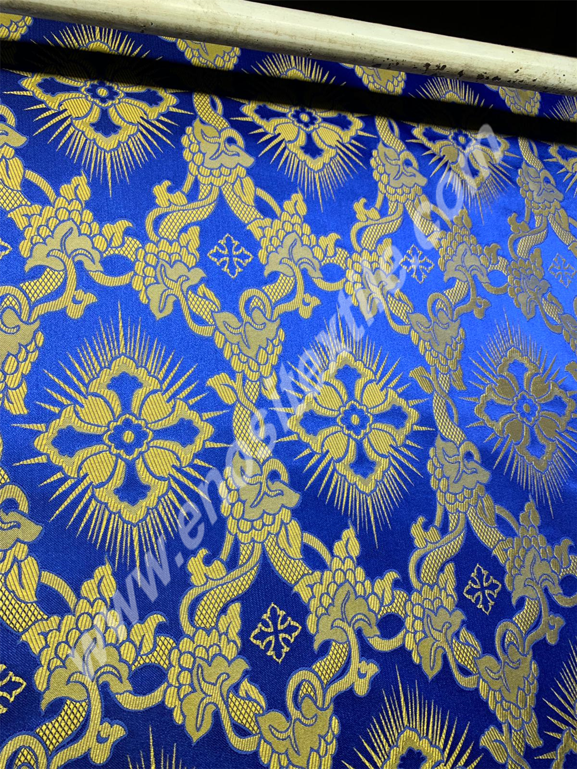 KL-003 Dark Blue-Gold Brocade Fabrics